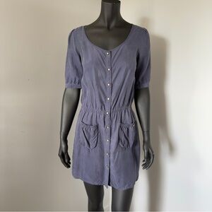 152. Maison Scotch Purple Button-Down Mini Dress Size 2